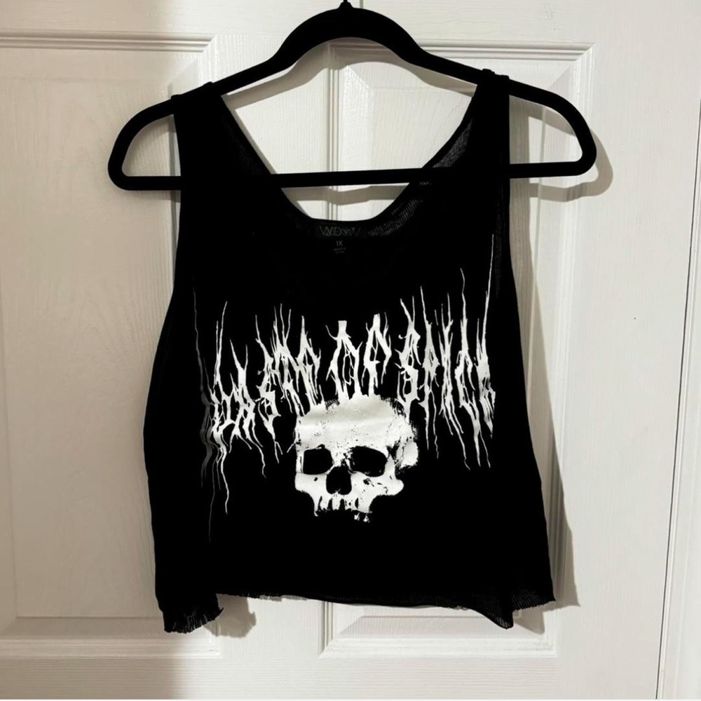 Dolls Kill Black Skull Graphic Women's Tank Top